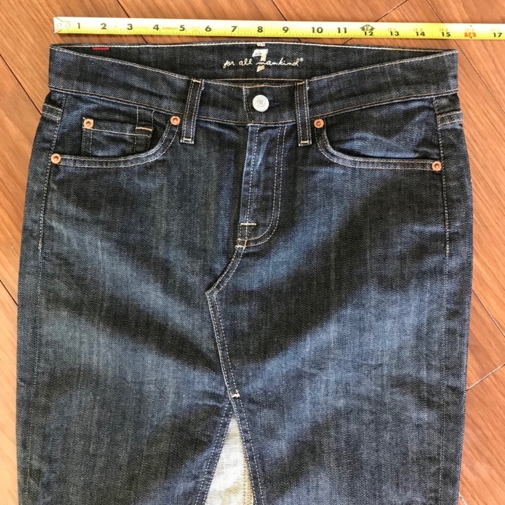 New Sexy 7 For All Mankind Pencil Denim Jean Skirt Size 27 - Picture 5 of 8